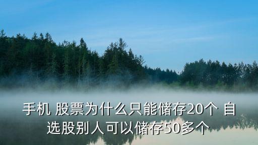 手機(jī) 股票為什么只能儲(chǔ)存20個(gè) 自選股別人可以儲(chǔ)存50多個(gè)