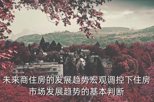 未來商住房的發(fā)展趨勢宏觀調控下住房市場發(fā)展趨勢的基本判斷