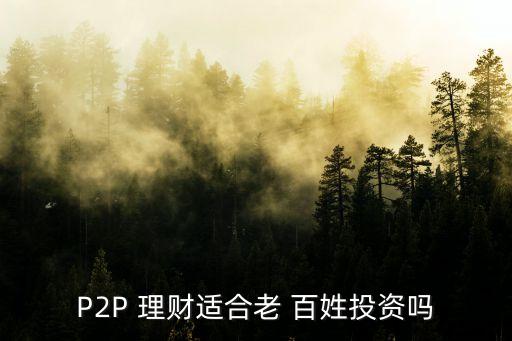 P2P 理財(cái)適合老 百姓投資嗎