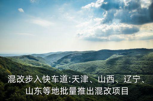 混改步入快車道:天津、山西、遼寧、山東等地批量推出混改項(xiàng)目