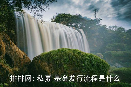 排排網(wǎng): 私募 基金發(fā)行流程是什么