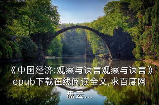 《中國經(jīng)濟:觀察與諫言觀察與諫言》epub下載在線閱讀全文,求百度網(wǎng)盤云...