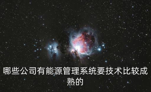 哪些公司有能源管理系統(tǒng)要技術比較成熟的