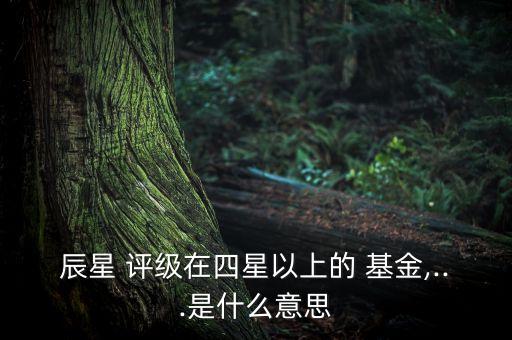 辰星 評級(jí)在四星以上的 基金,...是什么意思