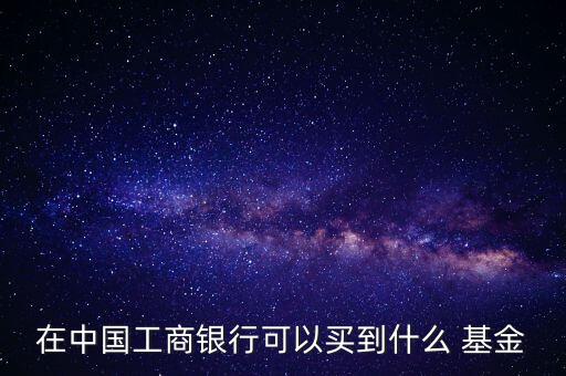 在中國工商銀行可以買到什么 基金