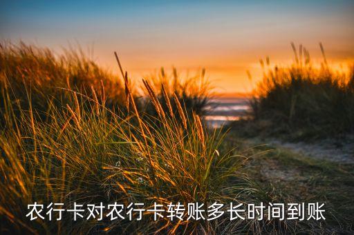 農(nóng)行卡對(duì)農(nóng)行卡轉(zhuǎn)賬多長時(shí)間到賬