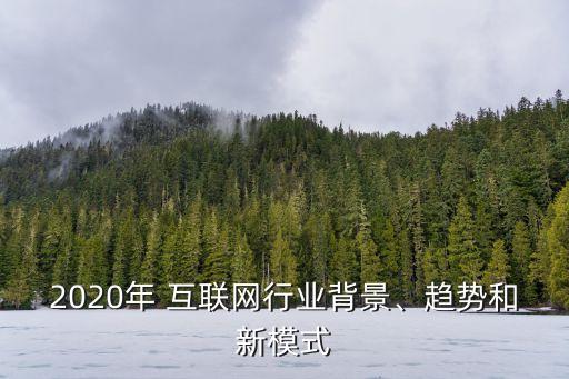 2020年 互聯(lián)網(wǎng)行業(yè)背景、趨勢和新模式