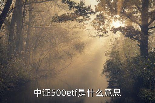 中證500etf是什么意思