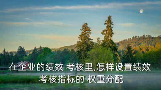 在企業(yè)的績效 考核里,怎樣設置績效 考核指標的 權重分配