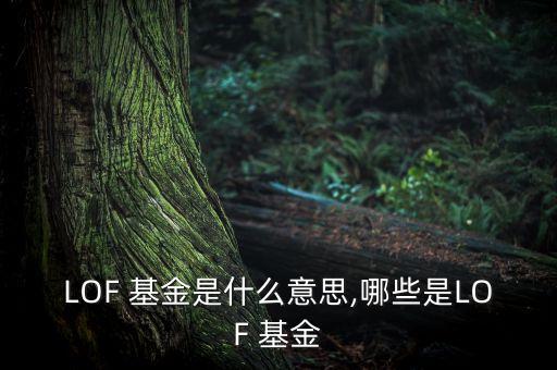 LOF 基金是什么意思,哪些是LOF 基金