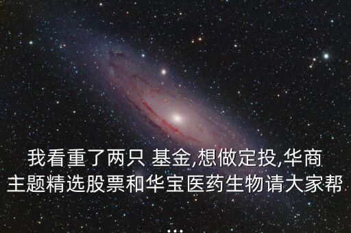 我看重了兩只 基金,想做定投,華商主題精選股票和華寶醫(yī)藥生物請大家?guī)?..