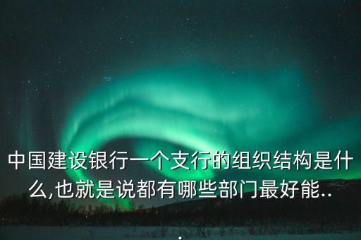 中國建設銀行一個支行的組織結構是什么,也就是說都有哪些部門最好能...