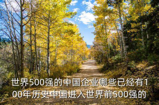 世界500強的中國企業(yè)哪些已經(jīng)有100年歷史中國進入世界前500強的