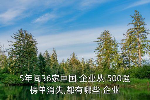 5年間36家中國 企業(yè)從 500強榜單消失,都有哪些 企業(yè)