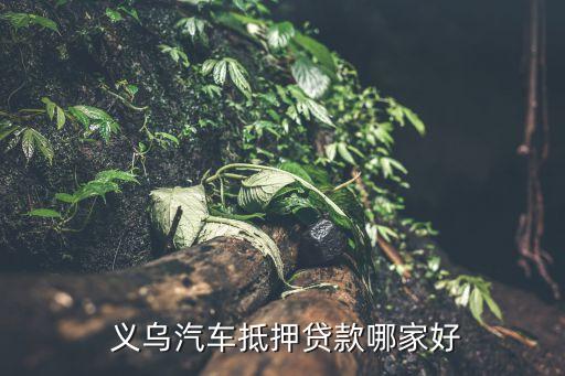  義烏汽車抵押貸款哪家好