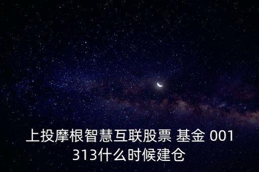 上投摩根智慧互聯(lián)股票 基金 001313什么時候建倉