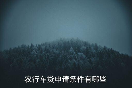 農(nóng)行車貸申請(qǐng)條件有哪些