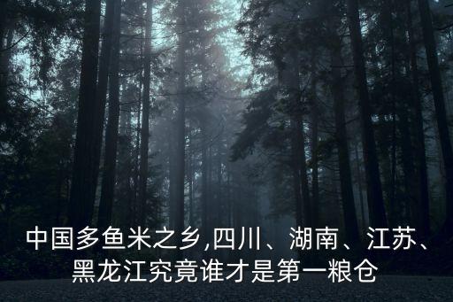 中國多魚米之鄉(xiāng),四川、湖南、江蘇、黑龍江究竟誰才是第一糧倉