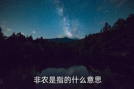  非農(nóng)是指的什么意思