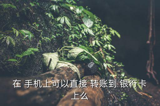 在 手機(jī)上可以直接 轉(zhuǎn)賬到 銀行卡上么