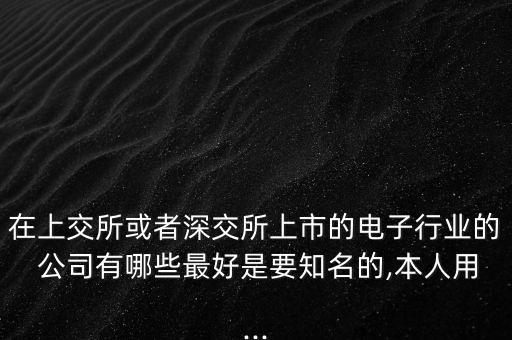 在上交所或者深交所上市的電子行業(yè)的 公司有哪些最好是要知名的,本人用...