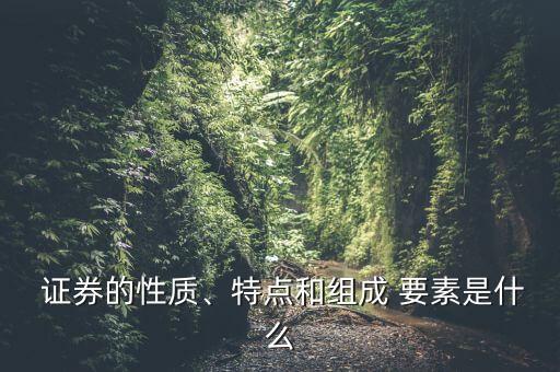  證券的性質(zhì)、特點(diǎn)和組成 要素是什么