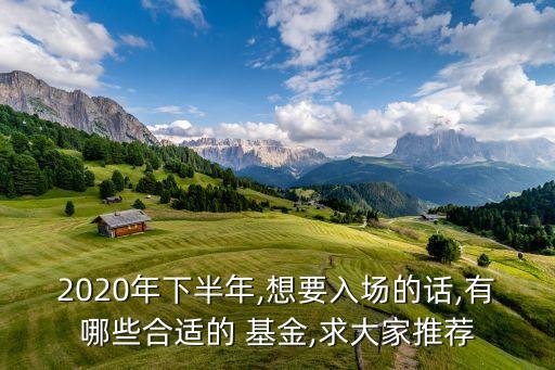 2020年下半年,想要入場的話,有哪些合適的 基金,求大家推薦