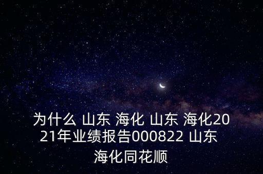 為什么 山東 ?；?山東 海化2021年業(yè)績(jī)報(bào)告000822 山東 ?；? class=