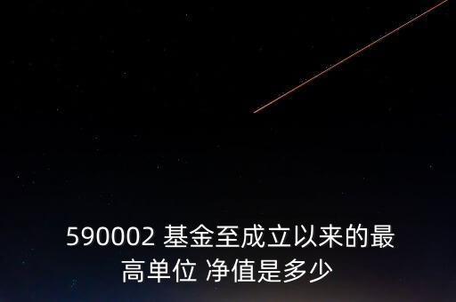  590002 基金至成立以來(lái)的最高單位 凈值是多少