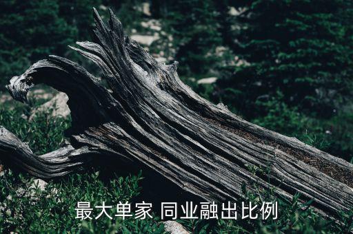 最大單家 同業(yè)融出比例