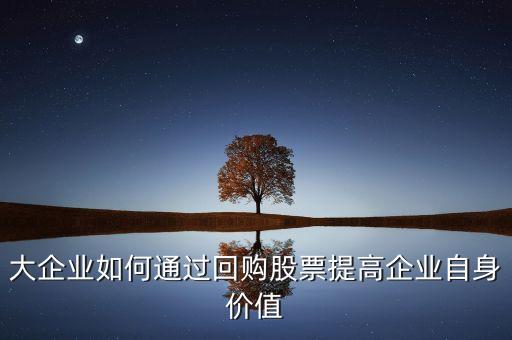 大企業(yè)如何通過回購股票提高企業(yè)自身價值