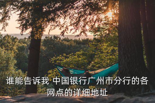 誰能告訴我 中國銀行廣州市分行的各網(wǎng)點(diǎn)的詳細(xì)地址