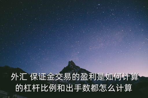  外匯 保證金交易的盈利是如何計(jì)算的杠桿比例和出手?jǐn)?shù)都怎么計(jì)算