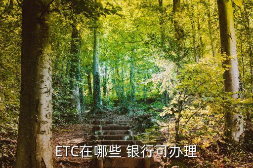 ETC在哪些 銀行可辦理