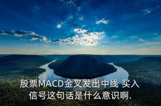  股票MACD金叉發(fā)出中線 買入 信號這句話是什么意識啊.