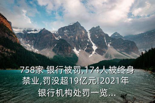 758家 銀行被罰,174人被終身禁業(yè),罰沒(méi)超19億元!2021年 銀行機(jī)構(gòu)處罰一覽...