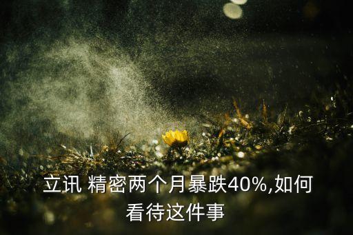  立訊 精密兩個(gè)月暴跌40%,如何看待這件事