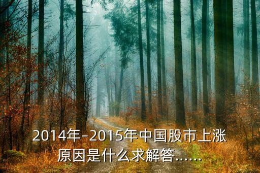 2014年–2015年中國股市上漲原因是什么求解答……