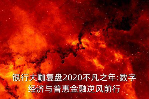 銀行大咖復盤2020不凡之年:數(shù)字經(jīng)濟與普惠金融逆風前行