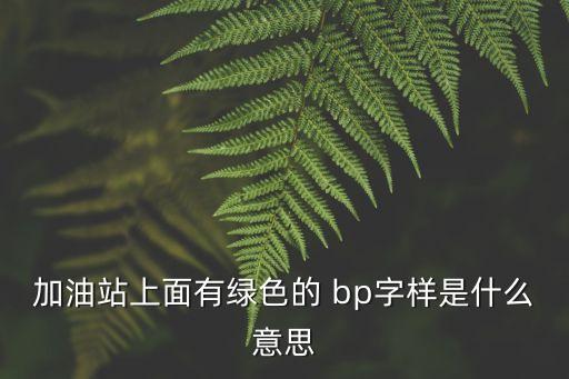 加油站上面有綠色的 bp字樣是什么意思