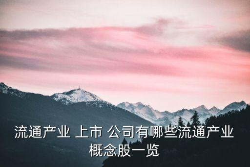 流通產(chǎn)業(yè) 上市 公司有哪些流通產(chǎn)業(yè)概念股一覽