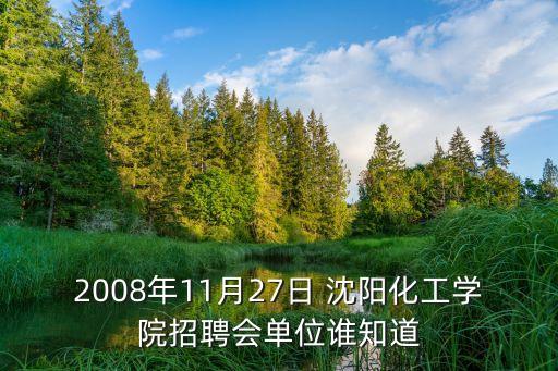 2008年11月27日 沈陽(yáng)化工學(xué)院招聘會(huì)單位誰(shuí)知道