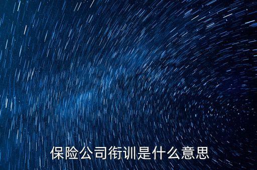  保險公司銜訓是什么意思