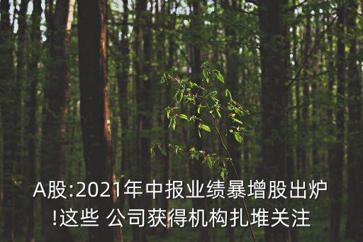 A股:2021年中報(bào)業(yè)績(jī)暴增股出爐!這些 公司獲得機(jī)構(gòu)扎堆關(guān)注