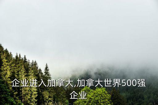 中國企業(yè)進(jìn)入加拿大,加拿大世界500強(qiáng)企業(yè)