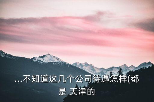 ...不知道這幾個(gè)公司待遇怎樣(都是 天津的