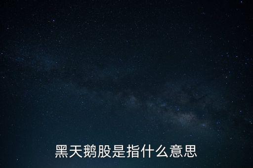 黑天鵝股是指什么意思