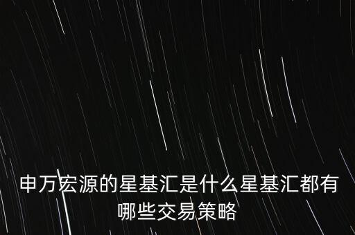  申萬宏源的星基匯是什么星基匯都有哪些交易策略