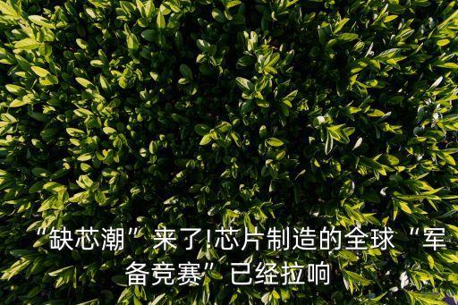 “缺芯潮”來了!芯片制造的全球“軍備競賽”已經(jīng)拉響