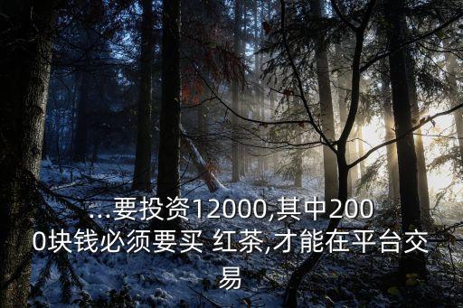 ...要投資12000,其中2000塊錢(qián)必須要買(mǎi) 紅茶,才能在平臺(tái)交易